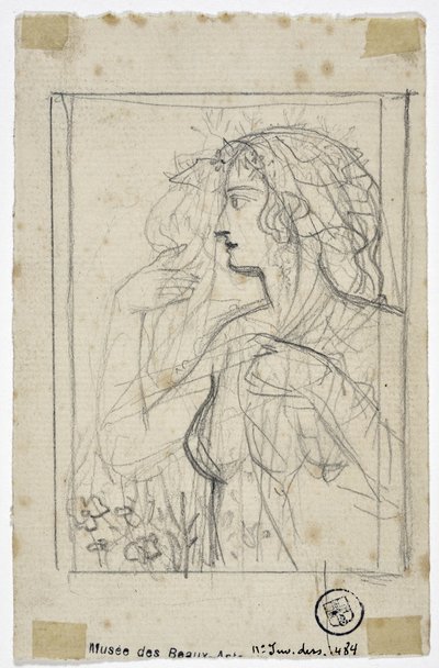 Perfil de la mujer (dibujo) de Valère Bernard