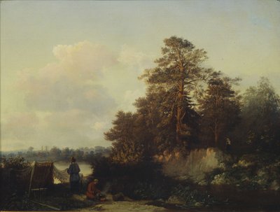 Paisaje con pescadores, 1852 de Valerian Konstantinovich Kamenev