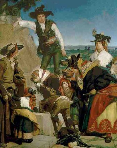 La primavera del Hermitage (óleo sobre lienzo) de Valeriano Domínguez Bécquer