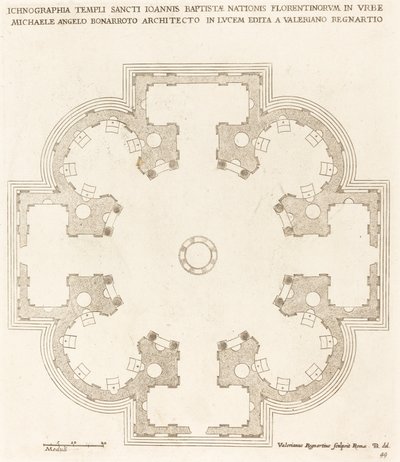 Plano de la iglesia de San Juan Bautista de Valerien Regnard