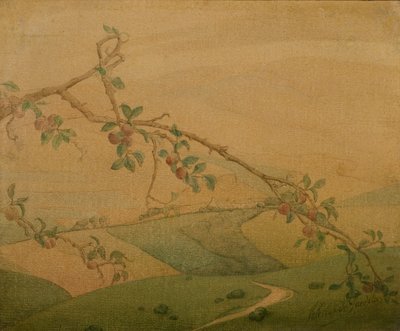 Paisaje con manzano (óleo sobre lienzo) de Valerius de Saedeleer