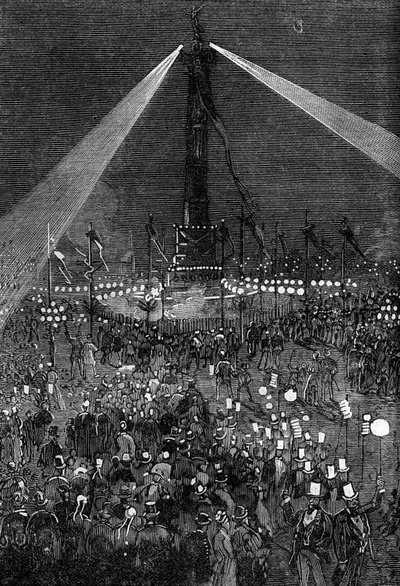 Iluminación de la Plaza de la Bastilla en París de Valnay Pere et fils