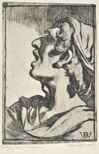 Cabeza de hombre (dibujo) de Valère Bernard