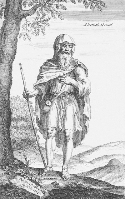 Un druida británico de Stonehenge por William Stukeley, 1723 de Van Der Gucht