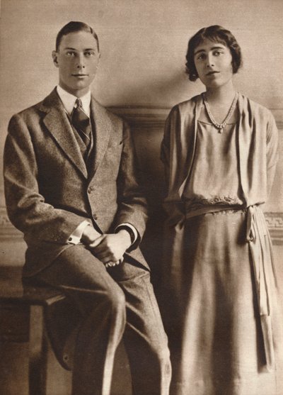 Lady Elizabeth Bowes Lyon y el Duque de York tras el anuncio de su compromiso de Vandyk