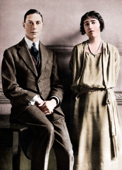 Lady Elizabeth Bowes Lyon y el Duque de York tras el anuncio de su compromiso, 1923 de Vandyk