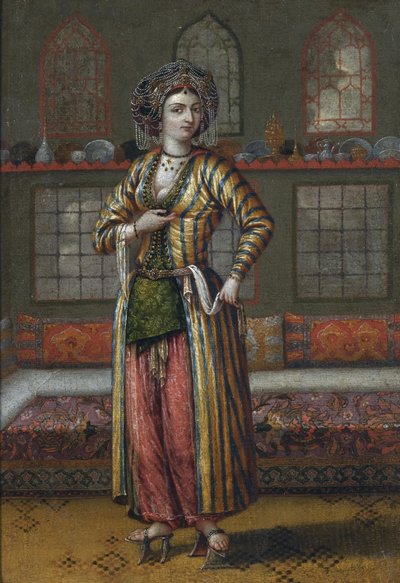 Una dama noble de Constantinopla con zapatos de Hammam de Vanmour