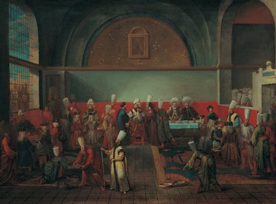 Cena en el palacio en honor a un embajador, 1720s de Vanmour