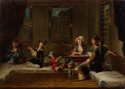 Mujeres bordando, 1730s de Vanmour