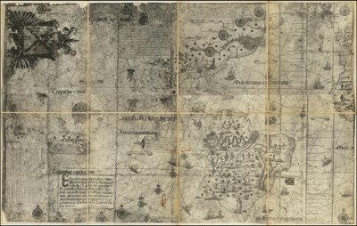 Mapa del hemisferio occidental de 1551 por Sancho Gutiérrez de Various