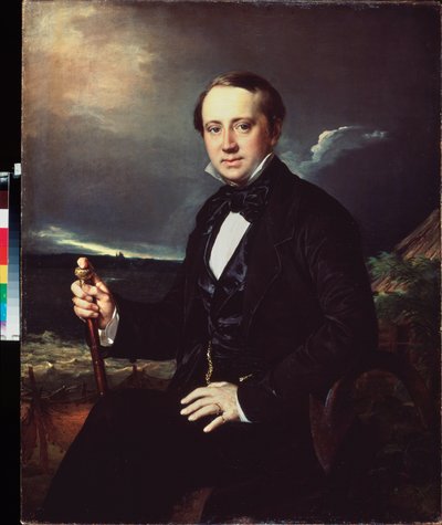 Retrato de Alexandre Sapozhnikov (Retrato de Alexander Sapozhnikov) - Pintura de Vasili Andrievich Tropinin (Vasily Tropinine) (1776-1857), huile sur toile de Vasili Andreevich Tropinin