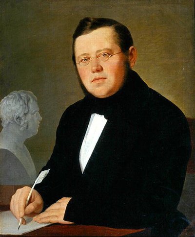 Retrato del Autor Michail Sagoskin de Vasili Andreevich Tropinin