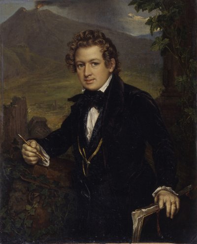 Retrato del pintor Karl Pavlovich Bryullov 1799-1852, 1836 de Vasili Andreevich Tropinin