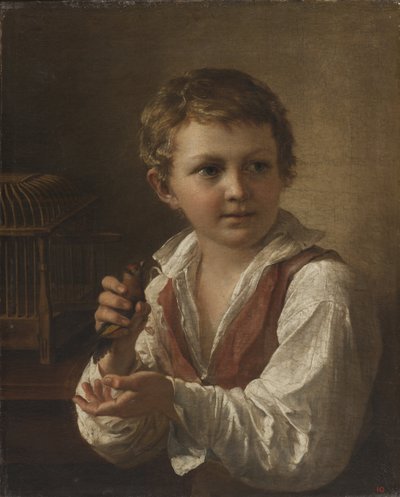 Niño con un Jilguero de Vasili Andreyevich Tropinin
