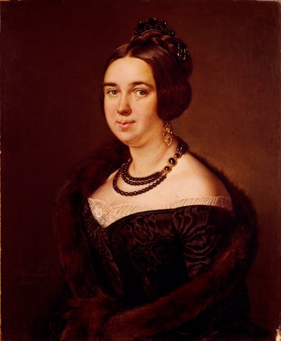 Retrato de la condesa Alexandra Alexeevna Obolenskaya, de soltera Mazurina 1817-1885, 1845 de Vasili Andreevich Tropinin