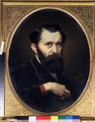 Auto retrato. Pintura de Vasily (Vasily) Grigoryevich Perov (1834-1882), óleo sobre lienzo de Vasili Grigorevich Perov