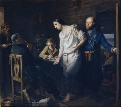Comisario de Policía Rural Investigando, 1857 de Vasili Grigorevich Perov