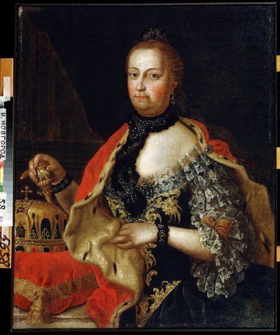 Retrato de la emperatriz María Teresa de Austria (1717-1780). Pintura de Vasili Kozmich Berezin (1743 - después de 1795). Óleo sobre lienzo, 88 x 69 cm de Vasili Kozmich Berezin