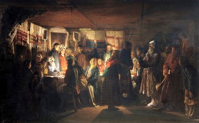 Un Hechicero llega a una boda campesina, 1875 de Vasili Maximovich Maximov