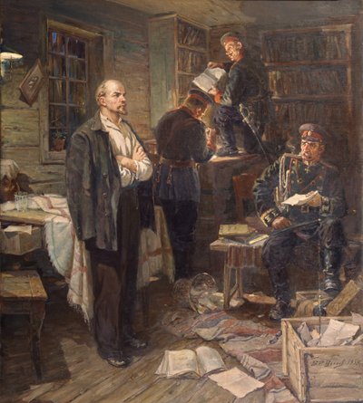 La búsqueda en el apartamento de Lenin en Shushenskoye, 1958 de Vasili Romanovich Volkov