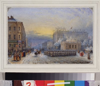 San Petersburgo. El Palacio Anichkov. día de Pascua de Vasili Semenovich Sadovnikov