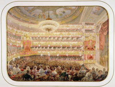 El Auditorio del Teatro Imperial Bolshoi Kamenny de San Petersburgo de Vasili Semenovich Sadovnikov