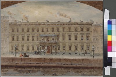 La Casa de la Reserva del Palacio de Invierno, por Sadovnikov, Vasily Semyonovich (1800-1879). Acuarela sobre papel de Vasili Semenovich Sadovnikov
