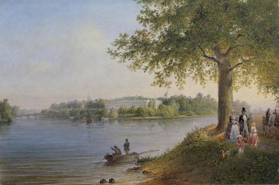 Vista del Palacio Kamennoostrovsky en San Petersburgo, 1847 de Vasili Semenovich Sadovnikov