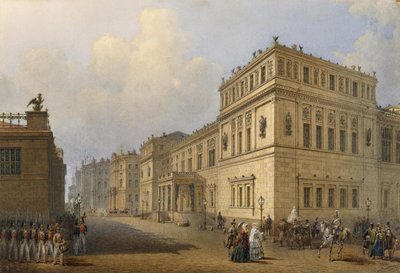 Vista del Nuevo Hermitage a Través de la Calle Millionnaya, 1851 de Vasili Semenovich Sadovnikov