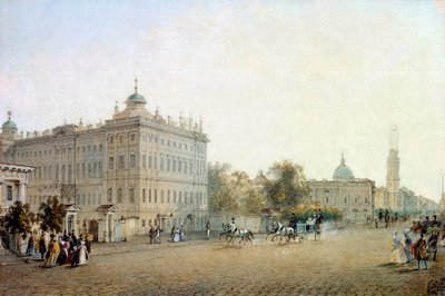 Vista de la Perspectiva Nevsky en San Petersburgo en 1830 de Vasili Semenovich Sadovnikov