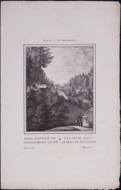 Vistas de San Petersburgo. Vista del Parque en Pavlovsk, 1833 de Vasili Semenovich Sadovnikov