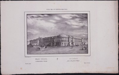Vistas de San Petersburgo. Vista del edificio del Senado desde el Puente de San Isaac, 1833 de Vasili Semenovich Sadovnikov