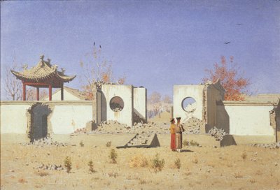 Ruina de un templo chino en Akkent, 1869-1870 de Vasili Vasilievich Vereshchagin