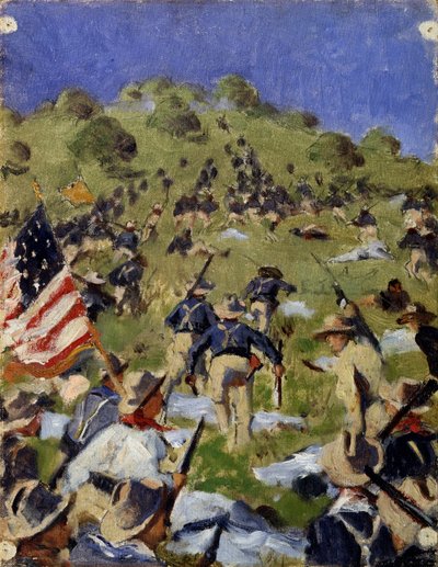 Carga de los Rough Riders en la colina de San Juan en 1898, c. 1900 de Vasili Vasilievich Vereshchagin