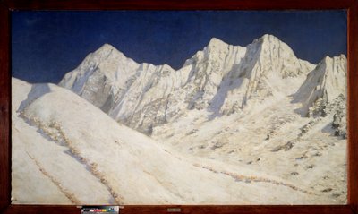 India, nieve en el Himalaya (India, nieve en el Himalaya) - Pintura de Vasili Vasilyevich Vereshchagin (Vassili Vereshchagin) (1842-1904), óleo sobre lienzo de Vasili Vasilievich Vereshchagin