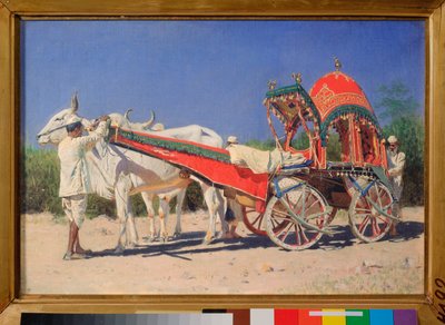 Vehículo de una familia rica en Delhi (India) - Pintura de Vasili Vasilyevich Vereshchagin (Vassili Vereshchagin) (1842-1904), óleo sobre lienzo de Vasili Vasilievich Vereshchagin