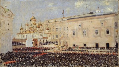 La coronación del Emperador Alejandro III en el Kremlin de Moscú el 15 de mayo de 1883 de Vasili Vasilievich Vereshchagin