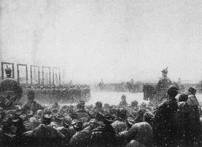 La ejecución de los terroristas en Rusia, 1884-1885 de Vasili Vasilievich Vereshchagin
