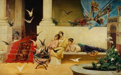 Alimentando a las palomas de Vasilii Kotarbinsky