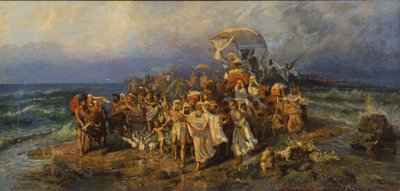 Los israelitas cruzando el Mar Rojo, Segunda mitad del siglo XIX de Vasilii Kotarbinsky