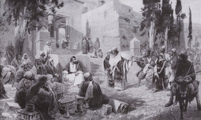 Jesús y la mujer sorprendida en adulterio de Vasilij Dmitrievich Polenov