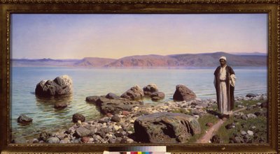 Jesús frente al Mar de Galilea (Lago de Genesareth) - Jesús en el Mar de Galilea - Pintura de Vasili Dmitrievich Polenov (1844-1927), óleo sobre lienzo de Vasilij Dmitrievich Polenov
