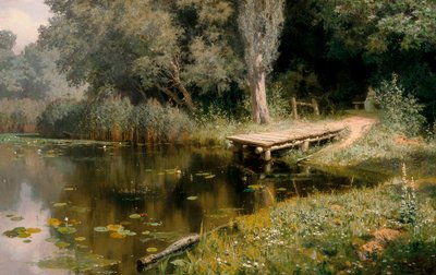 La cuenca cubierta de vegetación. Pintura de Vasily Dmitrievich Polenov (1844-1927) de Vasilij Dmitrievich Polenov