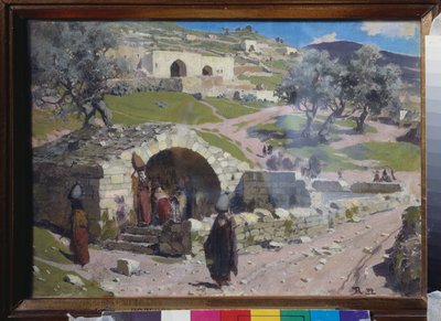 Pozo de Santa María en Jerusalén (Israel) - Pozo de Santa María en Nazaret - Pintura de Vasili Dmitrievich Polenov (1844-1927), óleo sobre lienzo de Vasilij Dmitrievich Polenov