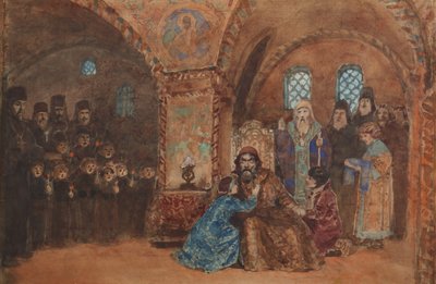 Diseño escénico para la ópera Boris Godunov de M. Musorgsky de Vasilij Dmitrievich Polenov