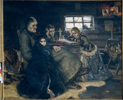Alexandre Danilovic Menchikov y su familia en el exilio de Vasilij Ivanovic Surikov