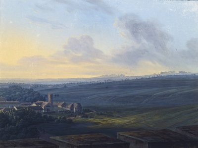 Vista de Tsarskoye Selo desde la Torre Blanca, después de 1826 de Vasily Andreyevich Zhukovsky
