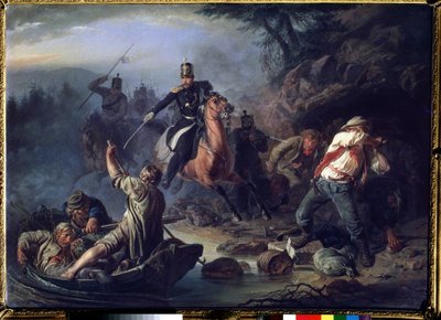 Una escaramuza con contrabandistas de Finlandia, 1853 de Vasily Grigorievich Khudyakov