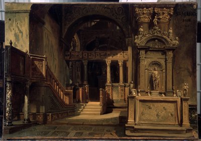 Interior de la Basílica de San Marcos (Basilica di San Marco) en Venecia. Pintura de Vasili Grigorievich Khudyakov (1826-1871). Óleo sobre lienzo, 29,5 x 41 cm de Vasily Grigorievich Khudyakov