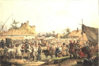 Feria del pueblo en Ucrania de Vasily Ivanovich Sternberg